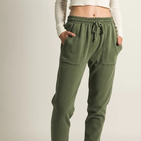 Harlow Pants - Harlow | HIGH RISE FLEECE JOGGER | Sage‎ | XS